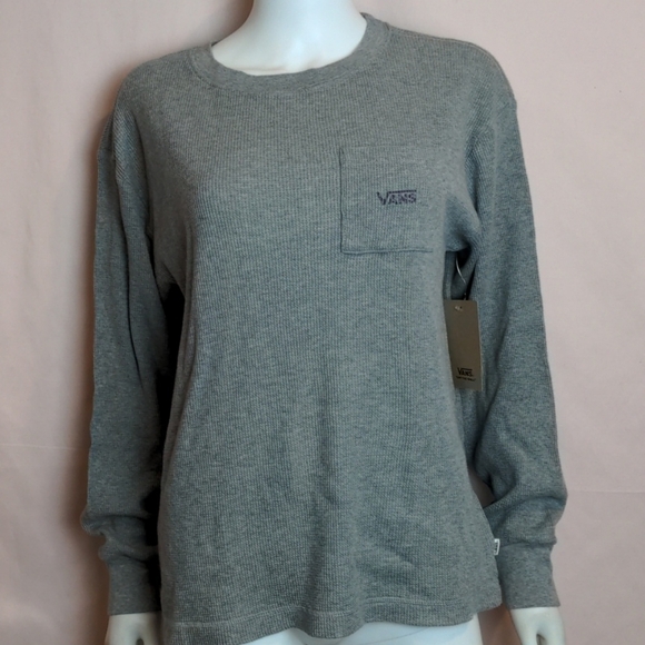 Vans Gray Basil Thermal Cotton Crew Neck Tee - Picture 1 of 8